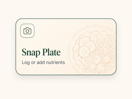 Snap Plate, log or add nutrients